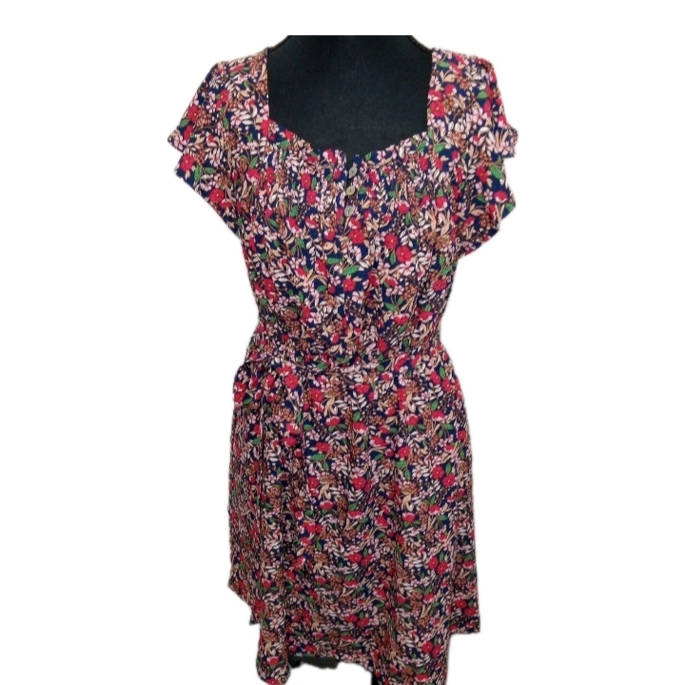 Draper James Cottagecore Prairie Floral Dress S Flutter Sleeve Peasant Boho